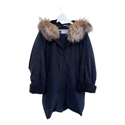 Pre-owned Max Mara Parka In Navy