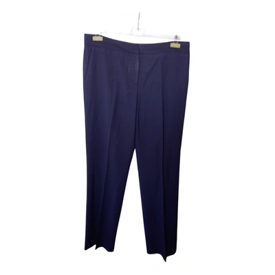 Pre-owned Agnona Wool Straight Pants In Blue