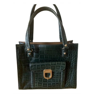 Pre-owned Dkny Leather Handbag In Green