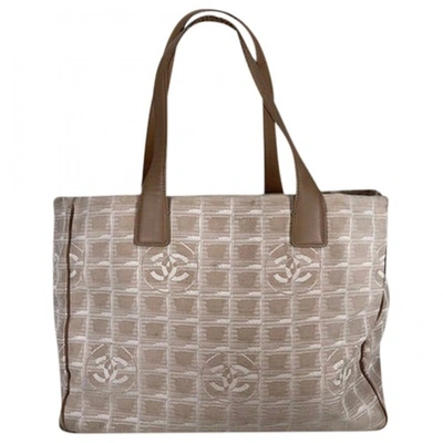 Pre-owned Chanel Cloth Tote In Beige