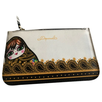 Pre-owned Dsquared2 Vegan Leather Clutch Bag In Multicolour