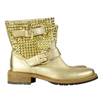 Pre-owned Le Silla Leather Ankle Boots In Gold