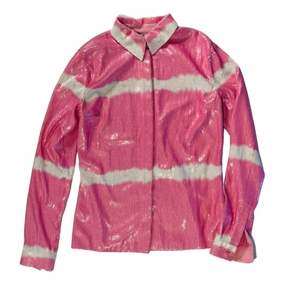 Pre-owned Msgm Glitter Shirt In Pink