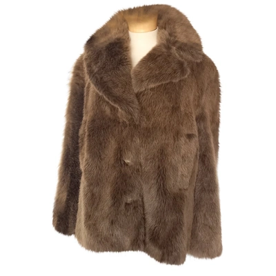 Pre-owned Acne Studios Faux Fur Coat In Brown