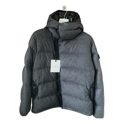 Pre-owned Moncler Wool Coat In Grey