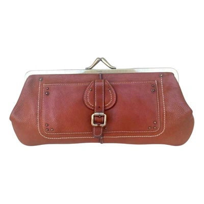 Pre-owned Chloé Leather Clutch Bag In Brown