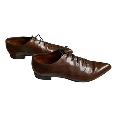 Pre-owned Costume National Leather Lace Ups In Brown