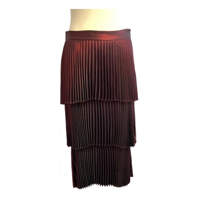 Pre-owned A.l.c Mid-length Skirt In Burgundy