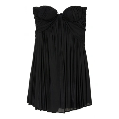Pre-owned Alexander Mcqueen Silk Mini Dress In Black