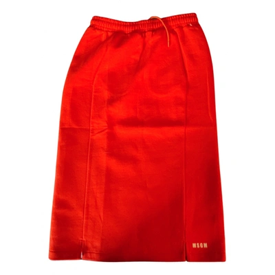 Pre-owned Msgm Mid-length Skirt In Orange