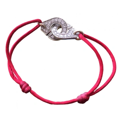Pre-owned Dinh Van Menottes White Gold Bracelet In Red