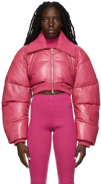 Jacquemus La Doudoune Pralù Cropped Puffer Jacket Pink