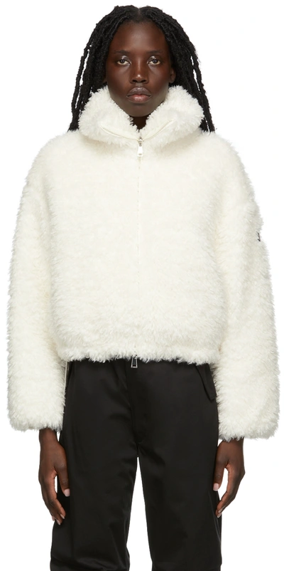 Moncler Blonville Reversible Faux Shearling Quilted Shell Down Jacket In Ivory Reversible Teddy
