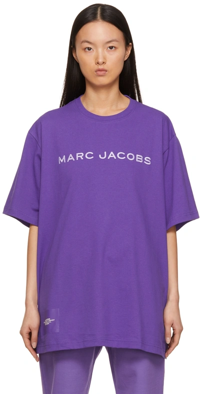 Marc Jacobs The Big Logo-embroidered Short-sleeve T-shirt In Purple