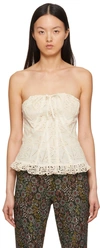 ANNA SUI BEIGE AESTHETIC EYELET CORSET TOP