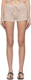 SAINT LAURENT BEIGE CROCHET SHORTS