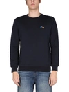 Paul Smith Logo-print Crew-neck Sweatshirt In Blue