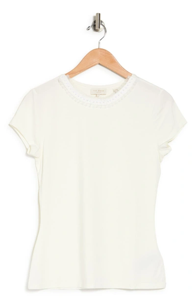 Ted Baker Jacii Neck Detail Fitted Top In White