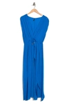 Boho Me V-neck Front Tie Cover-up Maxi Dress In Lapis Blue