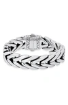 Hmy Jewelry Heavy Oxidized Stainless Steel Chain Bracelet In Metallic