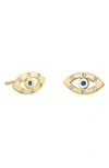 Liza Schwartz Cz Evil Eye Stud Earrings In Gold