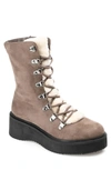 Journee Collection Kannon Faux Fur Trim Tru Comfort Foam Bootie In Taupe