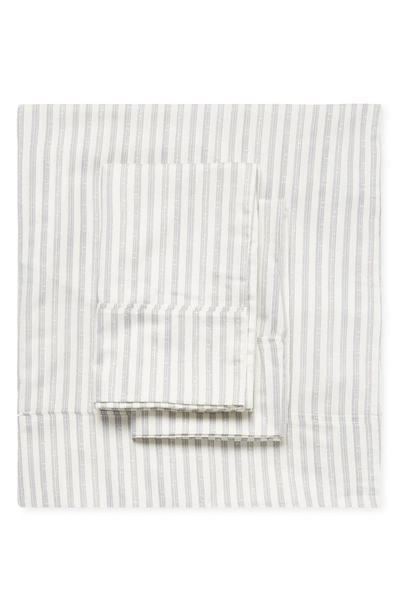 Melange Home Stripe Print 3-piece Sheet Set In Grey