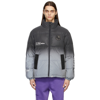 AAPE BY A BATHING APE GREY DOWN REFLECTIVE GRADIENT JACKET