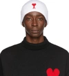 Ami Alexandre Mattiussi Ami Ami De Coeur Knitted Beanie In White