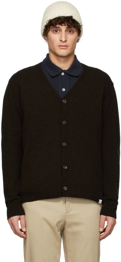 Norse Projects Brown Lambswool Adam Cardigan In 1037 Truffle