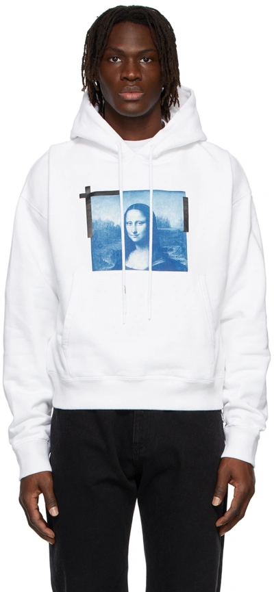 Off-white Monalisa Over Hooded Sweatshirt In White