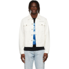 OFF-WHITE WHITE SLIM CARAVAGGIO ARROWS DENIM JACKET