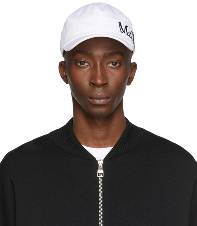 Alexander Mcqueen Embroidered Logo White Baseball Cap