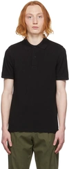 Tom Ford Black Short-sleeves Polo In Cotton Piquet Jersey Man In K09 Black