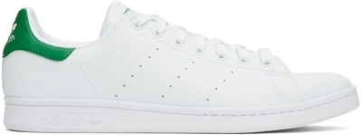 Adidas Originals White & Green Primegreen Stan Smith Sneakers In White/green