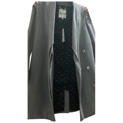 Pre-owned Kenzo Wool Coat In Grey