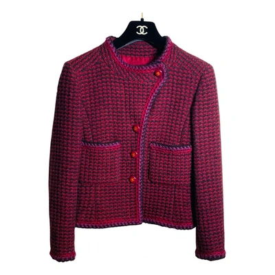 Pre-owned Chanel La Petite Veste Noire Tweed Jacket In Red
