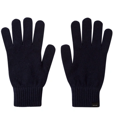 Paul Smith Cashmere And Merino Wool-blend Gloves In Blue