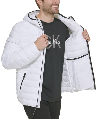 Calvin Klein Men's Hooded Packable Down Jacket, Created For Macy's In White