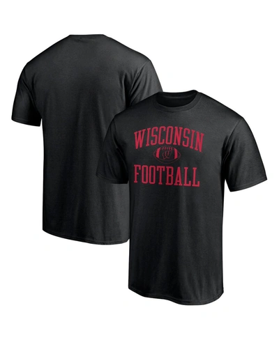 Fanatics Men's  Black Wisconsin Badgers First Sprint Team T-shirt