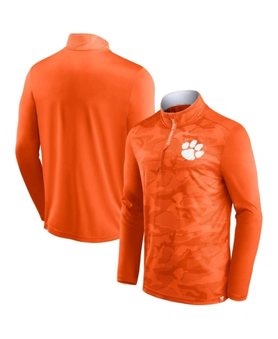 Fanatics Men's  Orange Clemson Tigers Depth Chart Camo Jacquard Quarter-zip Jacket