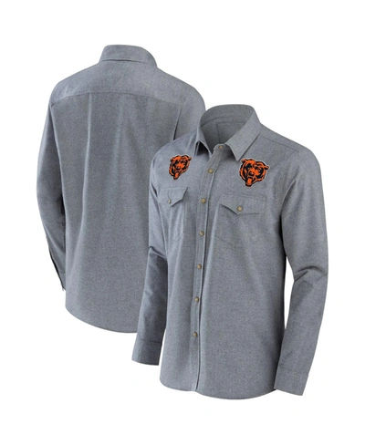 Fanatics Men's Nfl X Darius Rucker Collection By  Gray Chicago Bears Chambray Button-up Long Sleeve S