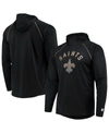 Starter Black New Orleans Saints Raglan Long Sleeve Hoodie T-shirt In Black