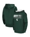 COLOSSEUM YOUTH BOYS COLOSSEUM GREEN MICHIGAN STATE SPARTANS DEAN SLASH STACK PULLOVER HOODIE