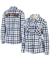Wear By Erin Andrews Women's  Oatmeal New York Islanders Plaid Button-up Shirt Jacket In Oatmeal