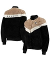 G-III 4HER BY CARL BANKS WOMEN'S G-III 4HER BY CARL BANKS BLACK, CREAM BALTIMORE RAVENS RIOT SQUAD SHERPA FULL-SNAP JACKET