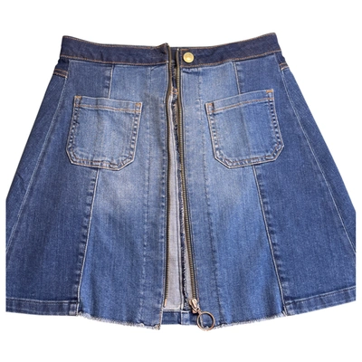 Pre-owned Guess Mini Skirt In Blue