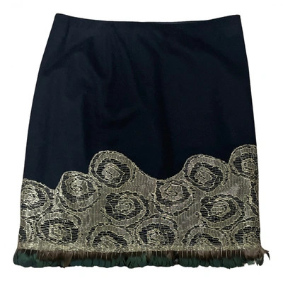 Pre-owned Blumarine Wool Mini Skirt In Black