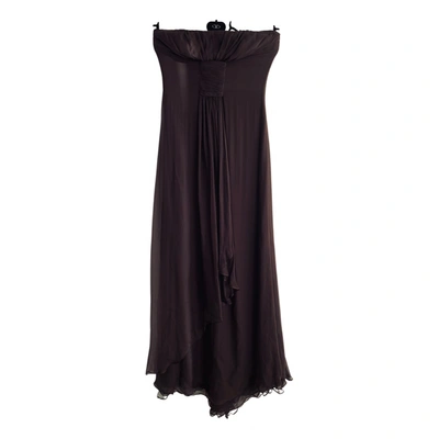 Pre-owned Valentino Silk Maxi Dress In Brown