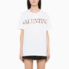 VALENTINO WHITE T-SHIRT WITH EMBROIDERED LOGO